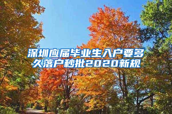 深圳应届毕业生入户要多久落户秒批2020新规