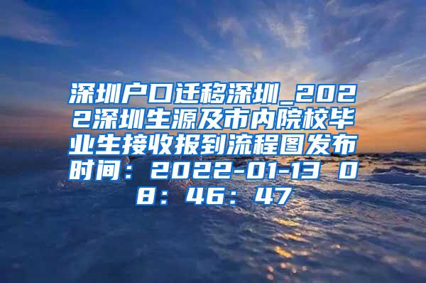 深圳户口迁移深圳_2022深圳生源及市内院校毕业生接收报到流程图发布时间：2022-01-13 08：46：47