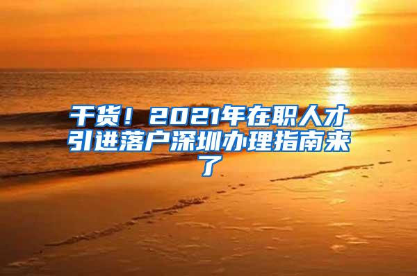 干货！2021年在职人才引进落户深圳办理指南来了