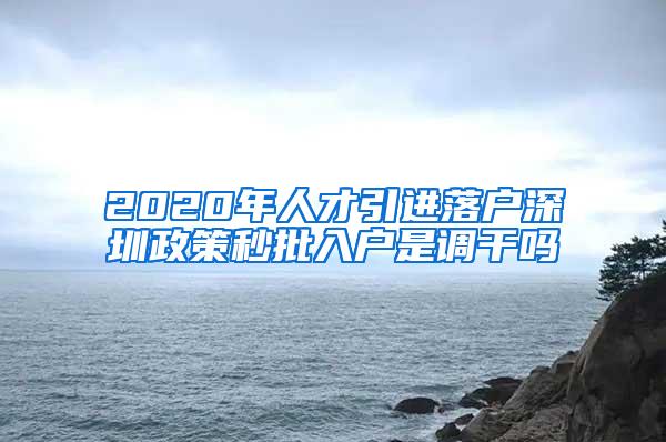 2020年人才引进落户深圳政策秒批入户是调干吗