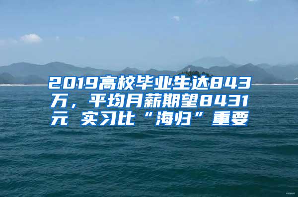 2019高校毕业生达843万，平均月薪期望8431元 实习比“海归”重要