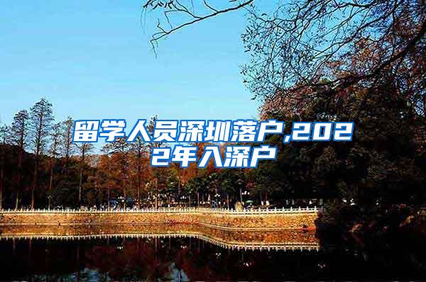 留学人员深圳落户,2022年入深户