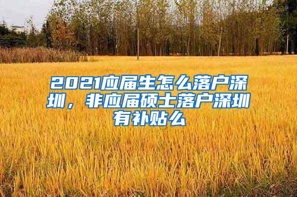 2021应届生怎么落户深圳，非应届硕士落户深圳有补贴么