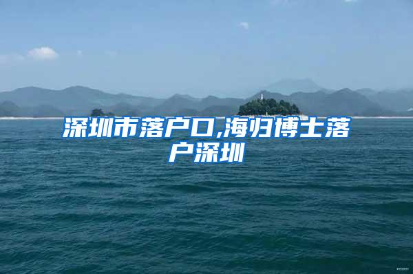 深圳市落户口,海归博士落户深圳