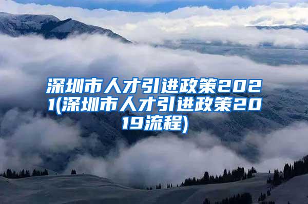 深圳市人才引进政策2021(深圳市人才引进政策2019流程)