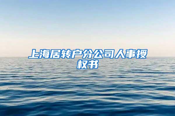 上海居转户分公司人事授权书