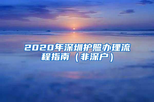 2020年深圳护照办理流程指南（非深户）