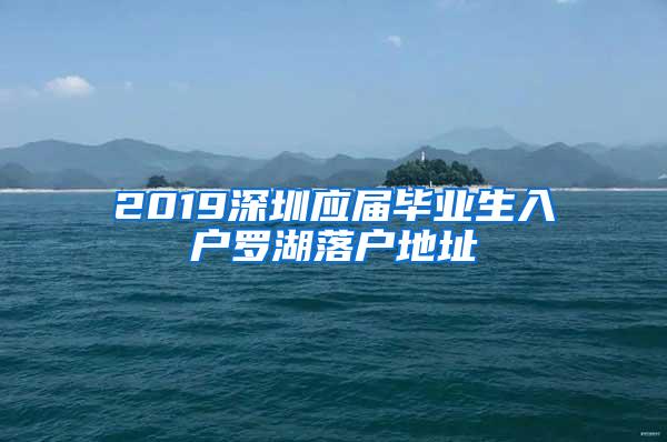 2019深圳应届毕业生入户罗湖落户地址