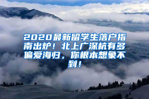 2020最新留学生落户指南出炉！北上广深杭有多偏爱海归，你根本想象不到！