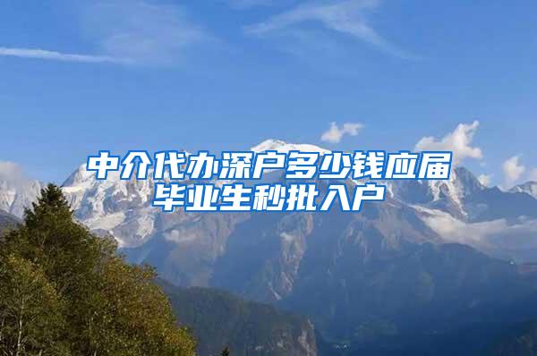 中介代办深户多少钱应届毕业生秒批入户