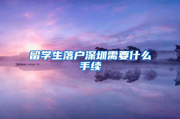 留学生落户深圳需要什么手续