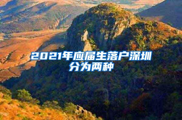 2021年应届生落户深圳分为两种