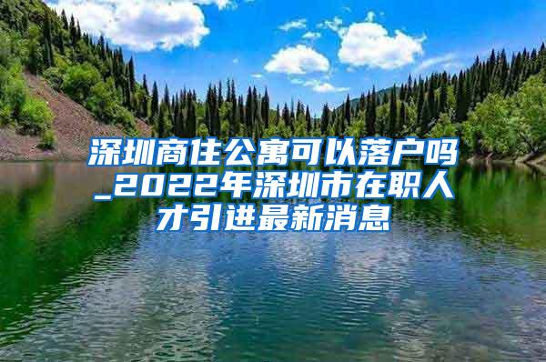 深圳商住公寓可以落户吗_2022年深圳市在职人才引进最新消息