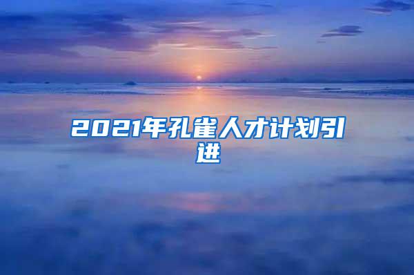 2021年孔雀人才计划引进