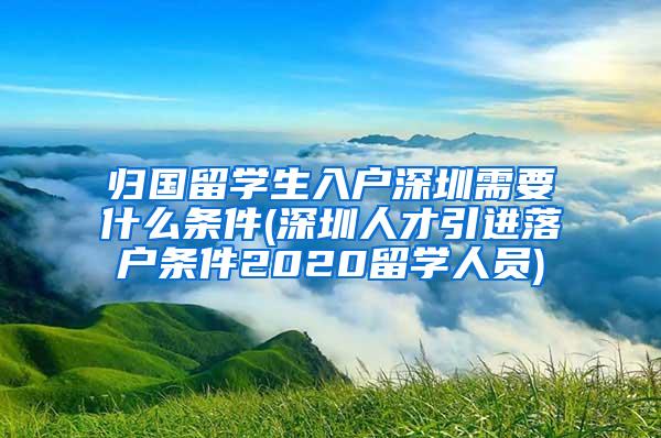 归国留学生入户深圳需要什么条件(深圳人才引进落户条件2020留学人员)