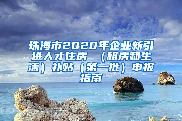 珠海市2020年企业新引进人才住房 （租房和生活）补贴（第一批）申报指南