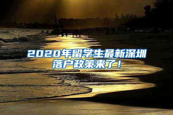 2020年留学生最新深圳落户政策来了！