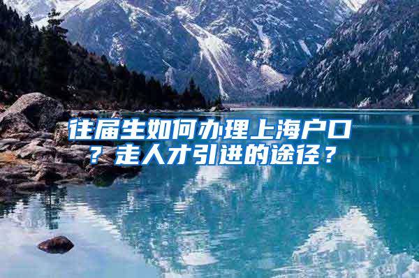 往届生如何办理上海户口？走人才引进的途径？