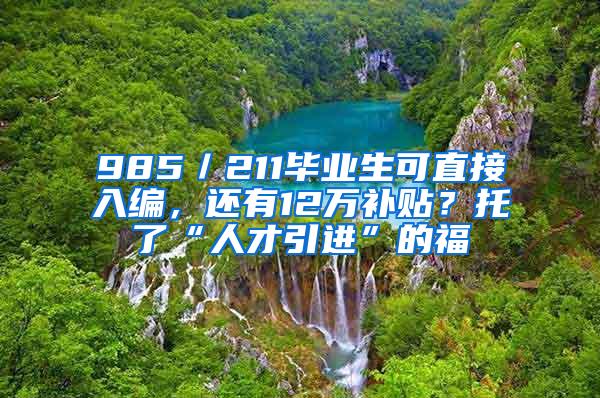 985／211毕业生可直接入编，还有12万补贴？托了“人才引进”的福