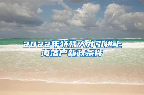 2022年特殊人才引进上海落户新政条件