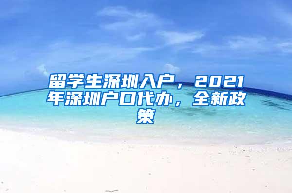 留学生深圳入户，2021年深圳户口代办，全新政策