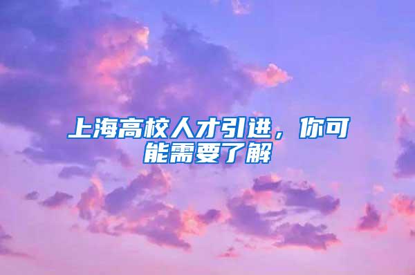 上海高校人才引进，你可能需要了解