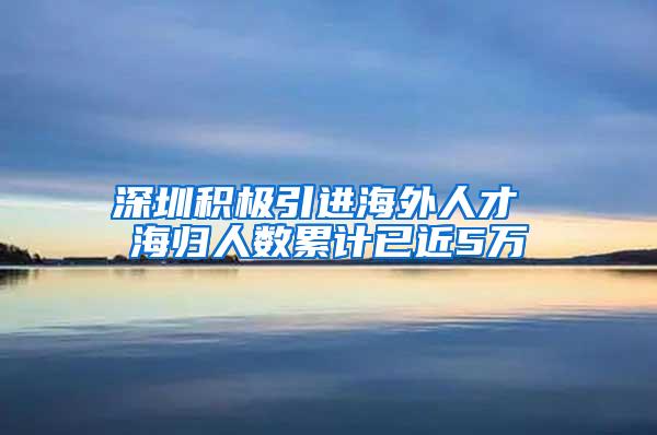 深圳积极引进海外人才 海归人数累计已近5万