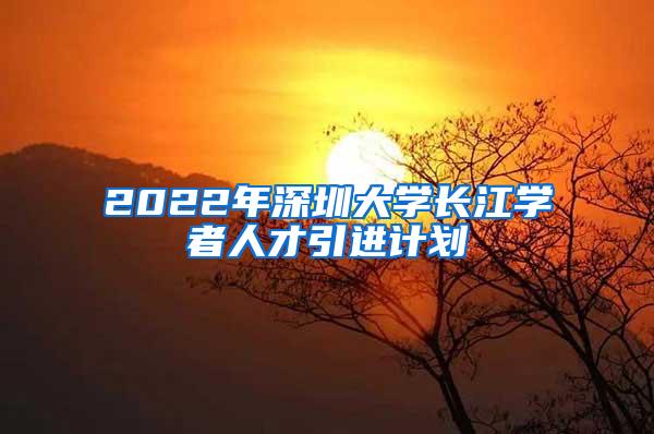 2022年深圳大学长江学者人才引进计划