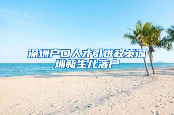 深圳户口人才引进政策深圳新生儿落户