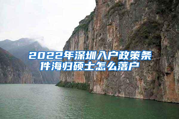 2022年深圳入户政策条件海归硕士怎么落户