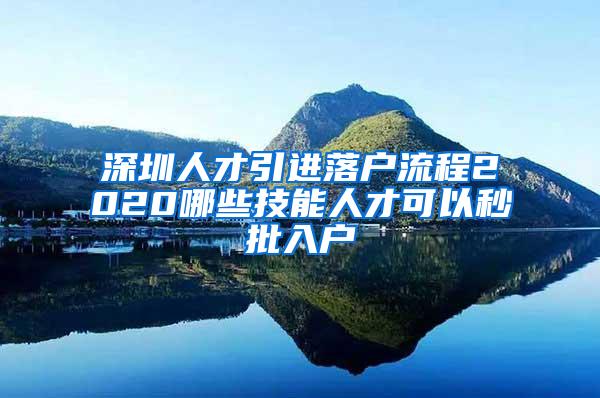 深圳人才引进落户流程2020哪些技能人才可以秒批入户