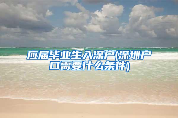 应届毕业生入深户(深圳户口需要什么条件)