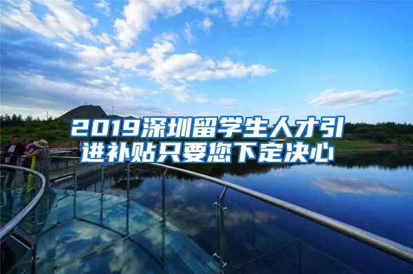 2019深圳留学生人才引进补贴只要您下定决心