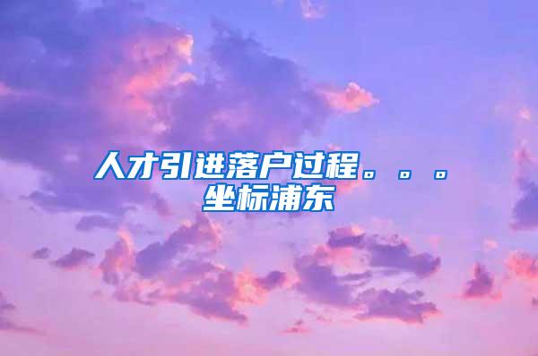 人才引进落户过程。。。坐标浦东