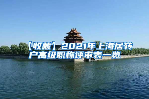 【收藏】2021年上海居转户高级职称评审表一览