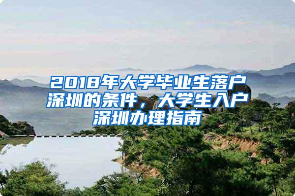 2018年大学毕业生落户深圳的条件，大学生入户深圳办理指南