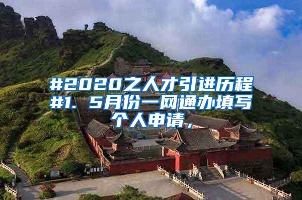 #2020之人才引进历程#1. 5月份一网通办填写个人申请，