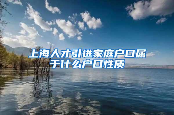 上海人才引进家庭户口属于什么户口性质