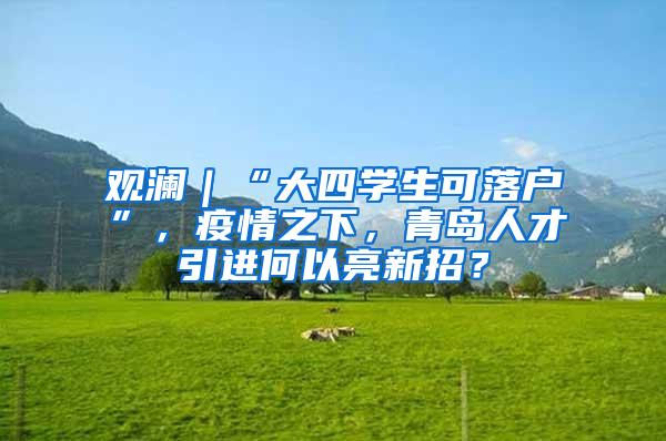 观澜｜“大四学生可落户”，疫情之下，青岛人才引进何以亮新招？