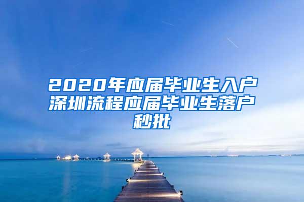 2020年应届毕业生入户深圳流程应届毕业生落户秒批