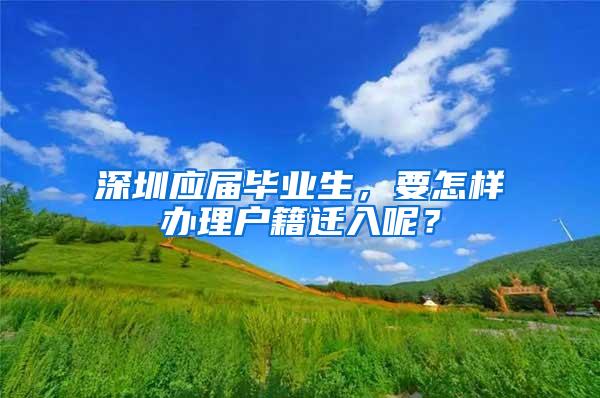 深圳应届毕业生，要怎样办理户籍迁入呢？