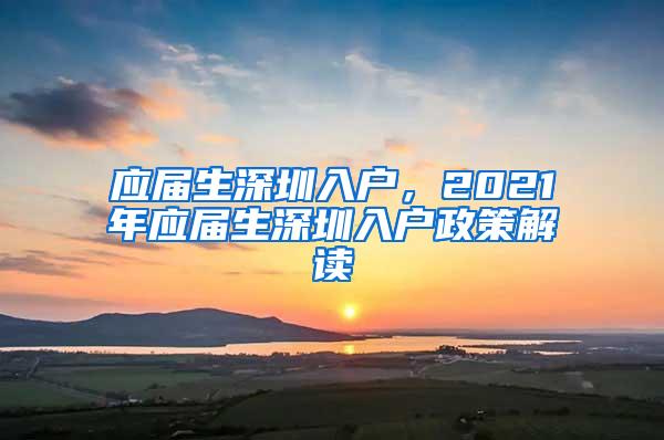 应届生深圳入户，2021年应届生深圳入户政策解读