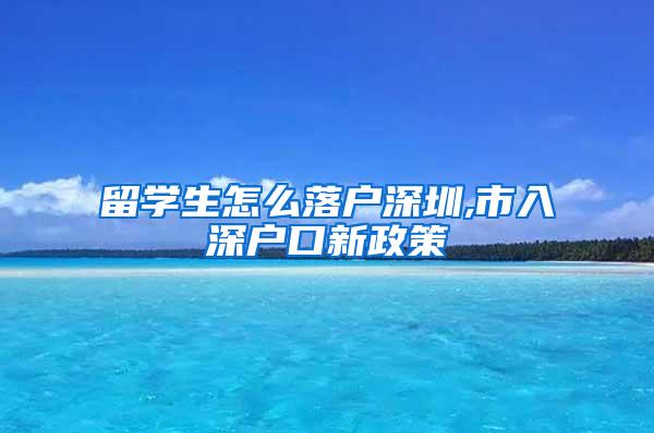 留学生怎么落户深圳,市入深户口新政策