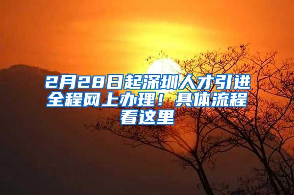 2月28日起深圳人才引进全程网上办理！具体流程看这里