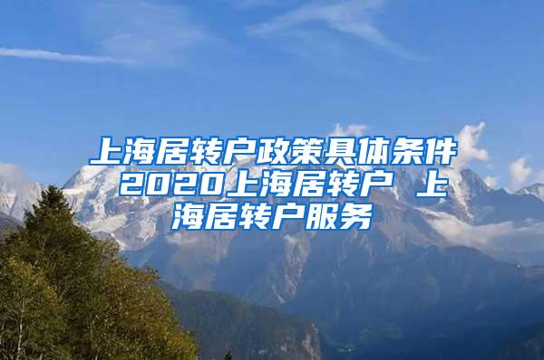 上海居转户政策具体条件 2020上海居转户 上海居转户服务