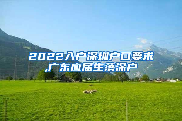 2022入户深圳户口要求,广东应届生落深户