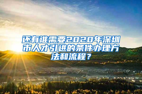 还有谁需要2020年深圳市人才引进的条件办理方法和流程？