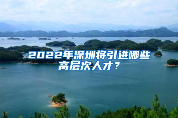 2022年深圳将引进哪些高层次人才？