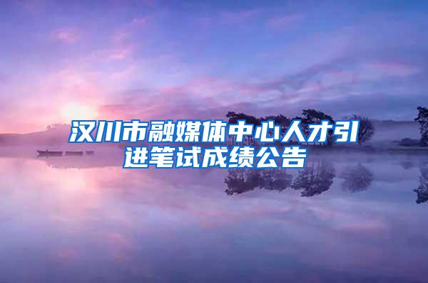 汉川市融媒体中心人才引进笔试成绩公告