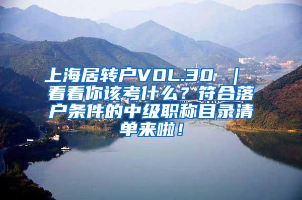 上海居转户VOL.30 ｜ 看看你该考什么？符合落户条件的中级职称目录清单来啦！